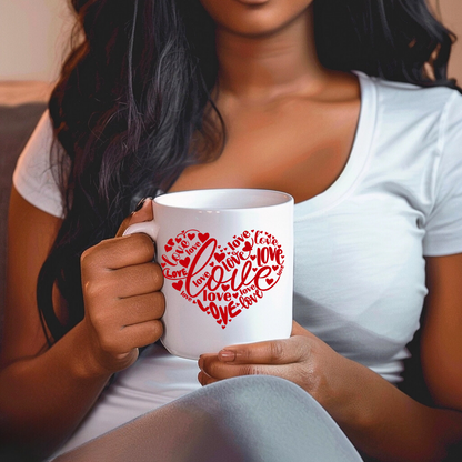 Lovely Love Ceramic Mug with Color Inside