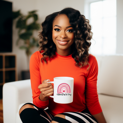 Happy Valentines Day Ceramic Mug with Color Inside