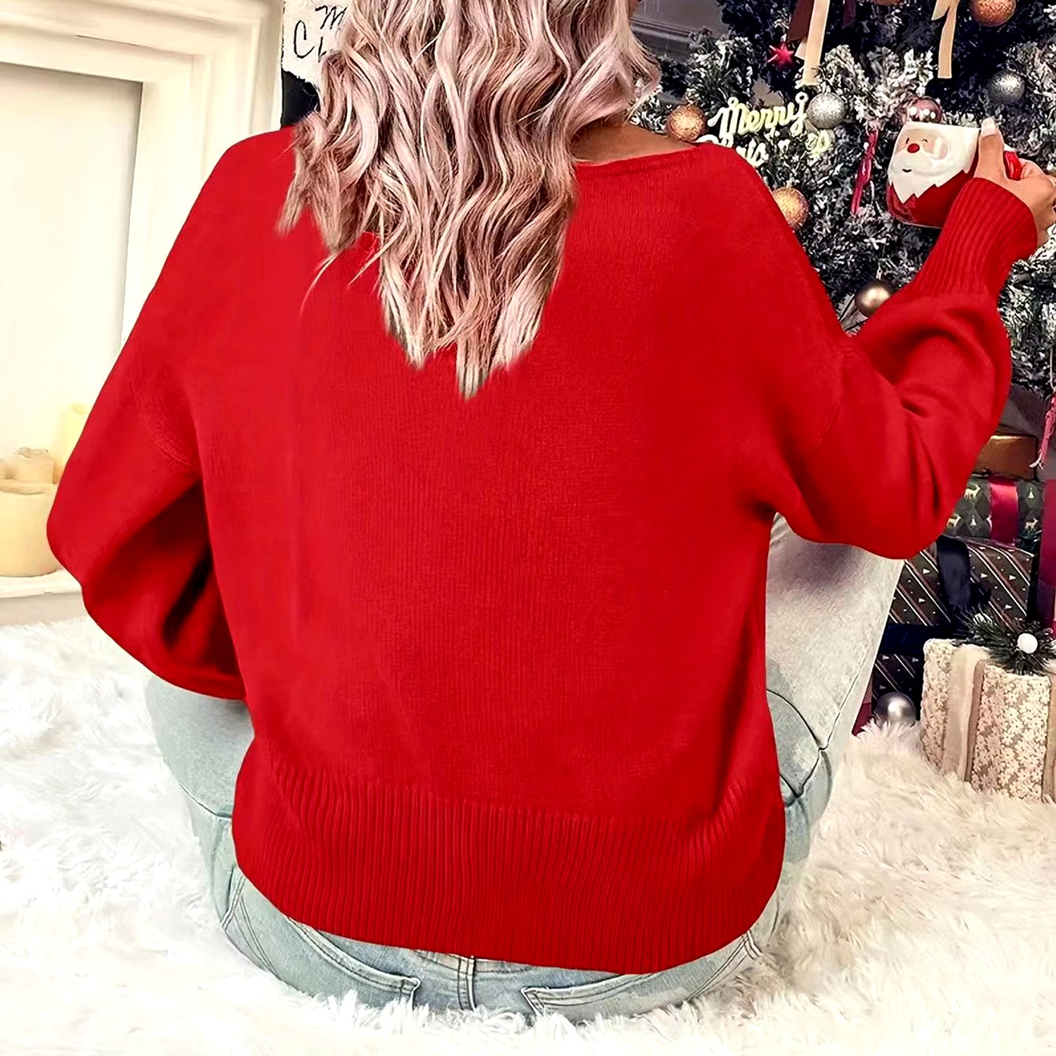 Women's Christmas Merry Letter Embroidered Turtleneck Sweater - Thick, Warm, and Stylish Casual Knit Pullover