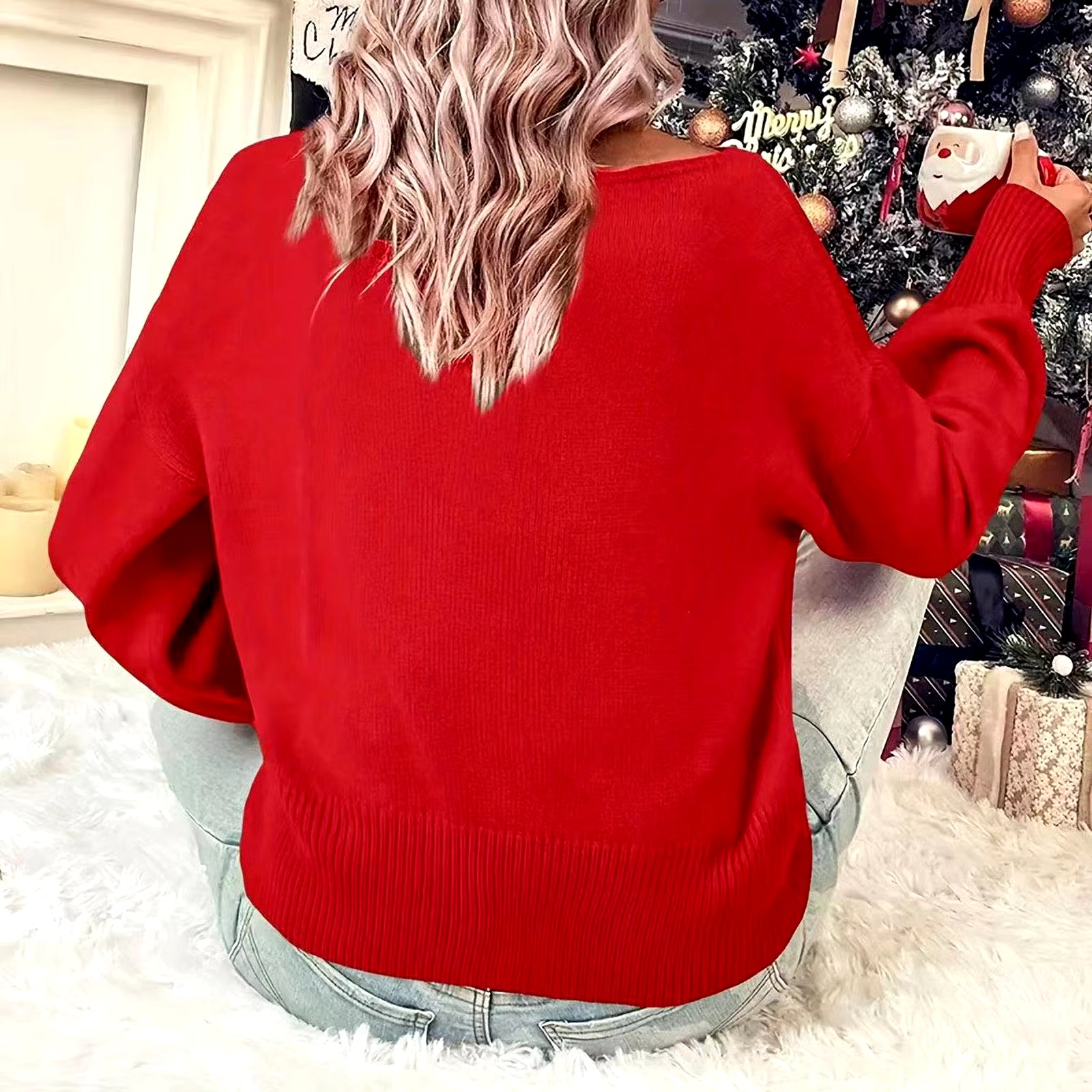 Women's Christmas Merry Letter Embroidered Turtleneck Sweater - Thick, Warm, and Stylish Casual Knit Pullover